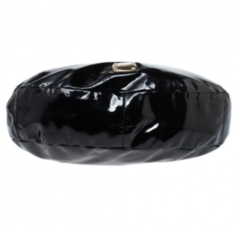 Jimmy Choo Black Patent Leather and Python Large Sky Hobo For Sale 3