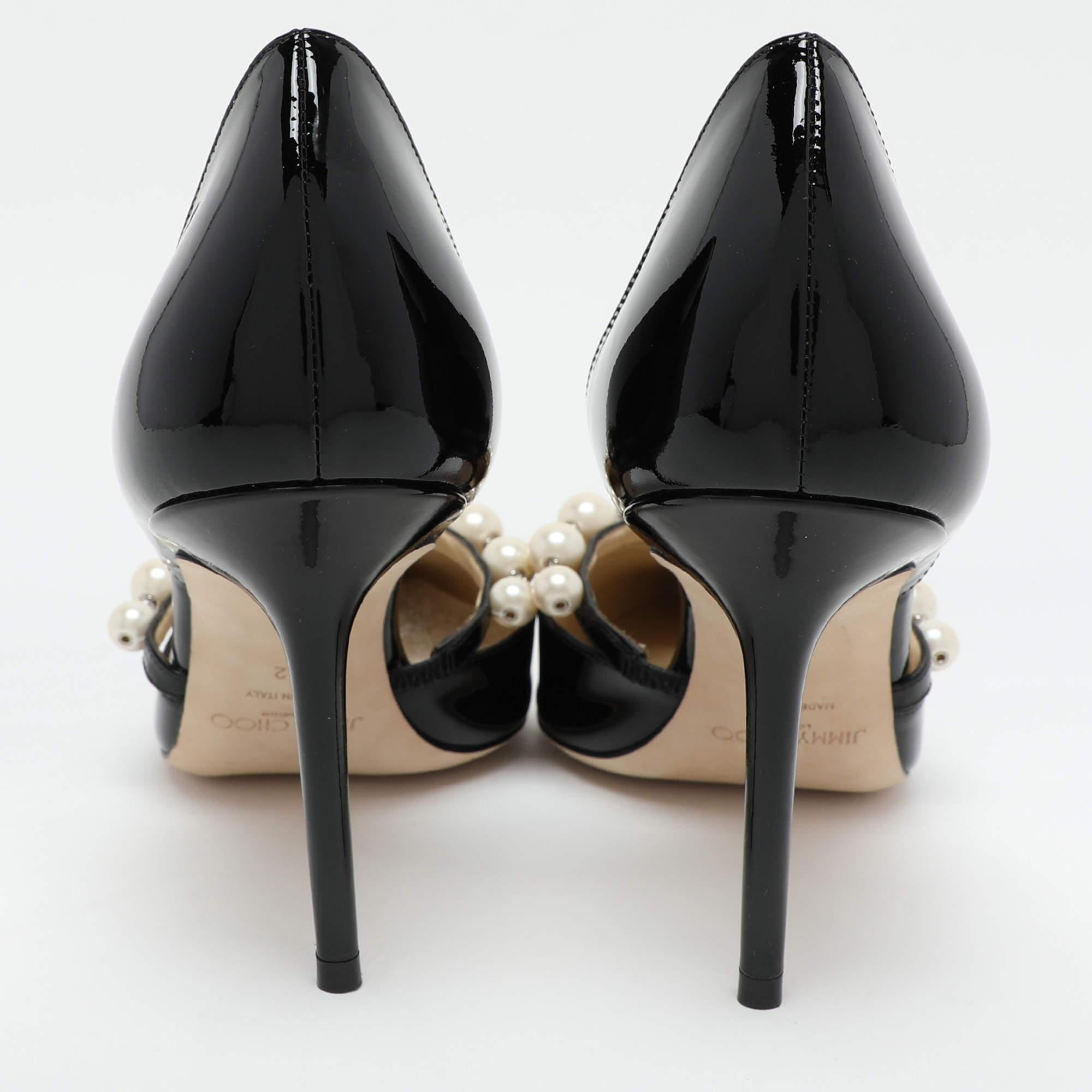 Jimmy Choo Black Patent Leather Aurelie 85 Pumps 42 1