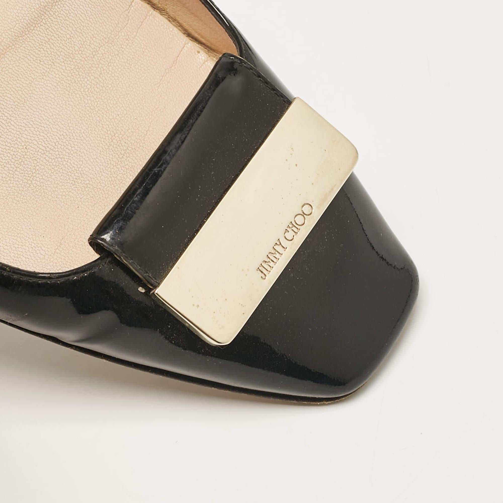 Jimmy Choo Black Patent Leather Ballet Flats Size 40 3