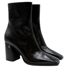 Jimmy Choo Black Patent Leather Block Heel Ankle Boots