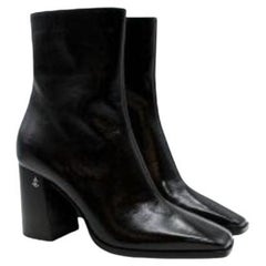 Jimmy Choo Black Patent Leather Block Heel Ankle Boots