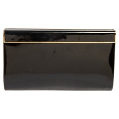 Jimmy Choo Black Patent Leather Cayla Clutch