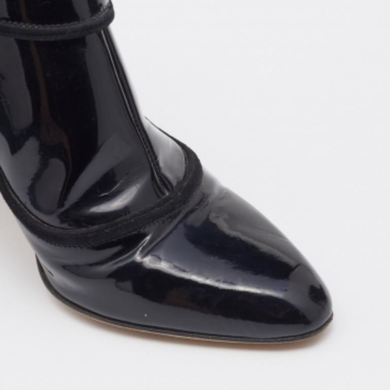 Jimmy Choo Black Patent Leather Chicago Ankle Boots Size 40 For Sale 1