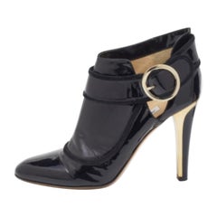 Jimmy Choo Black Patent Leather Chicago Ankle Boots Size 40