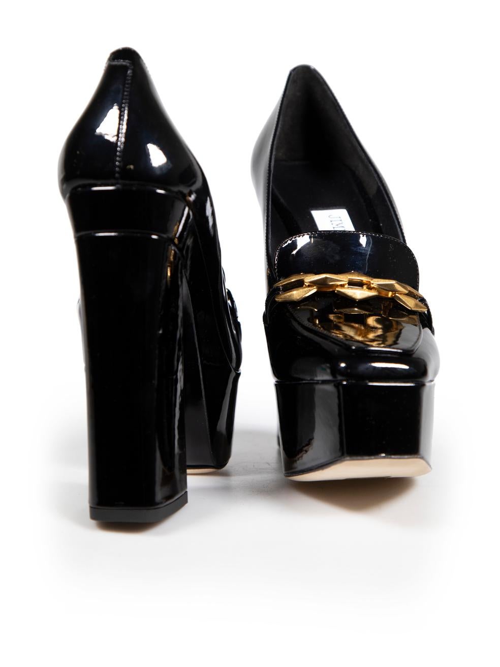 Jimmy Choo Black Patent Leather Diamond Tilda 140 Heels Size IT 36.5 In New Condition In London, GB