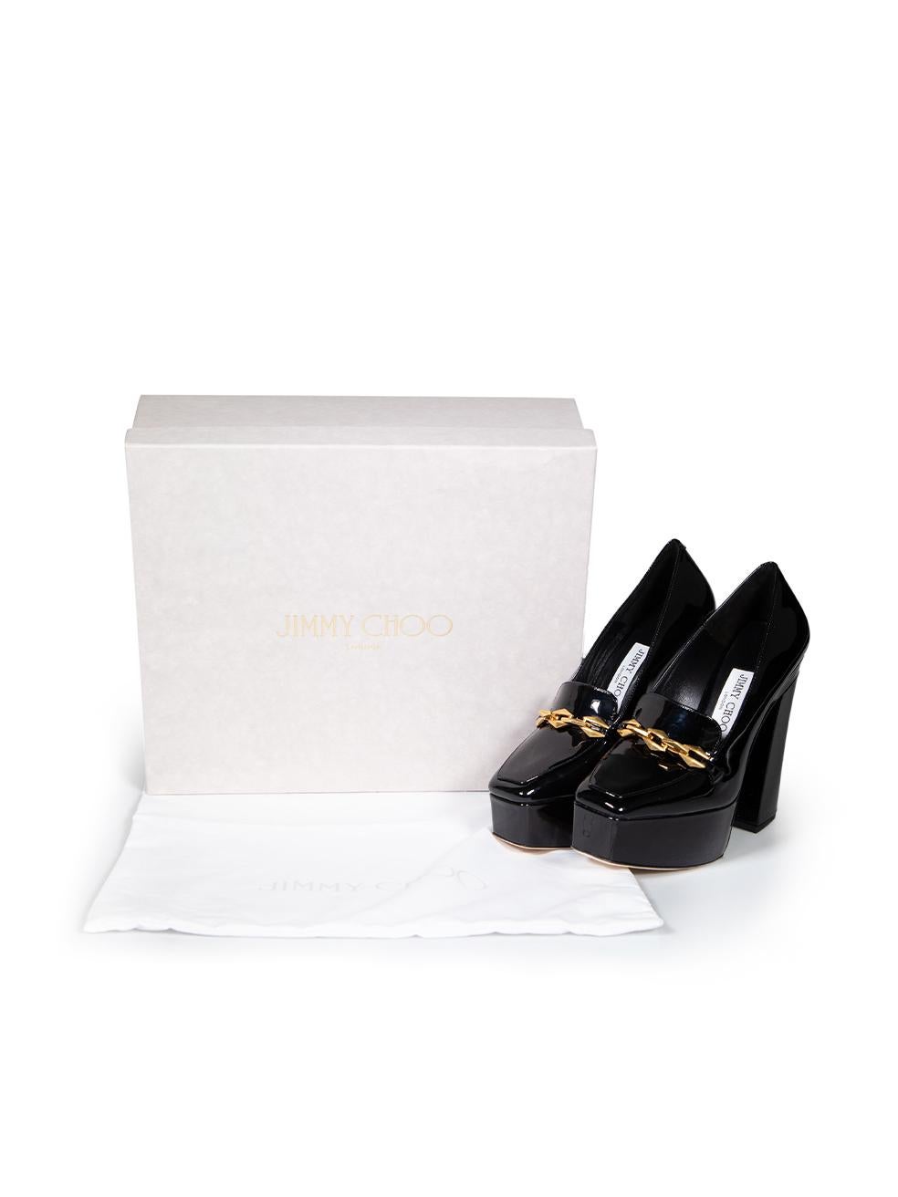 Jimmy Choo Black Patent Leather Diamond Tilda 140 Heels Size IT 36.5 For Sale 1