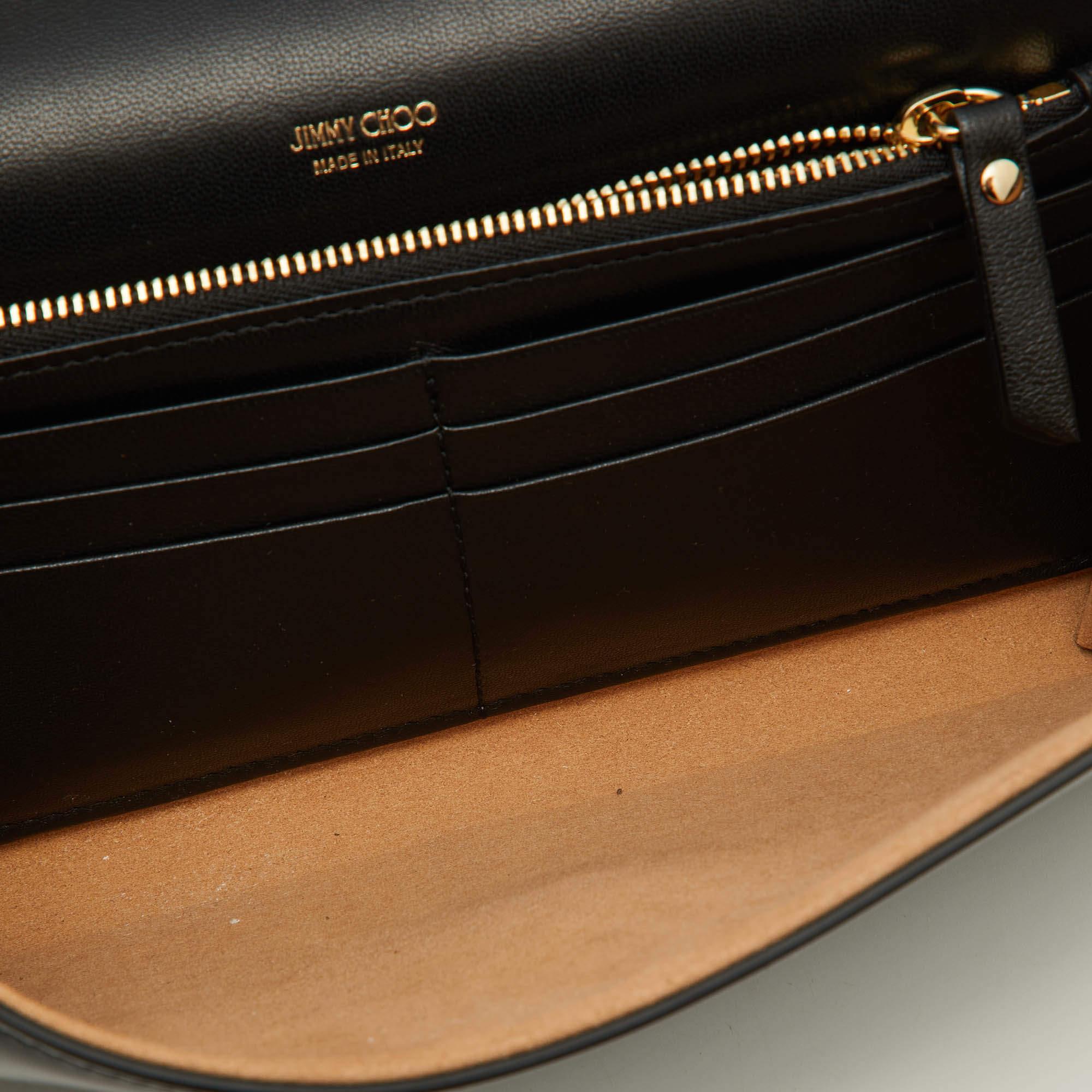 Jimmy Choo Black Patent Leather Emmie Chain Clutch 1