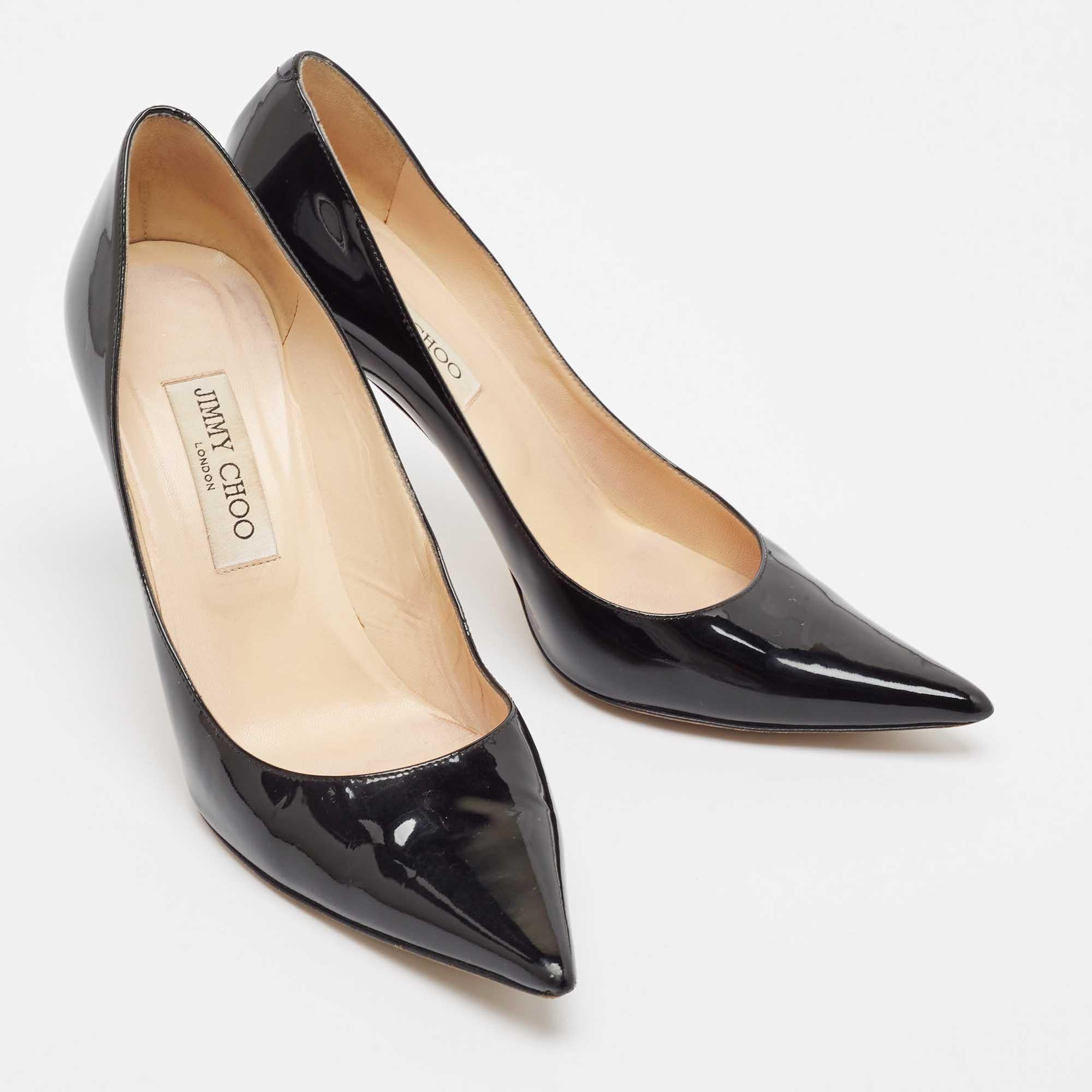 Women's Jimmy Choo Black Patent Leather Love Pumps Size 40