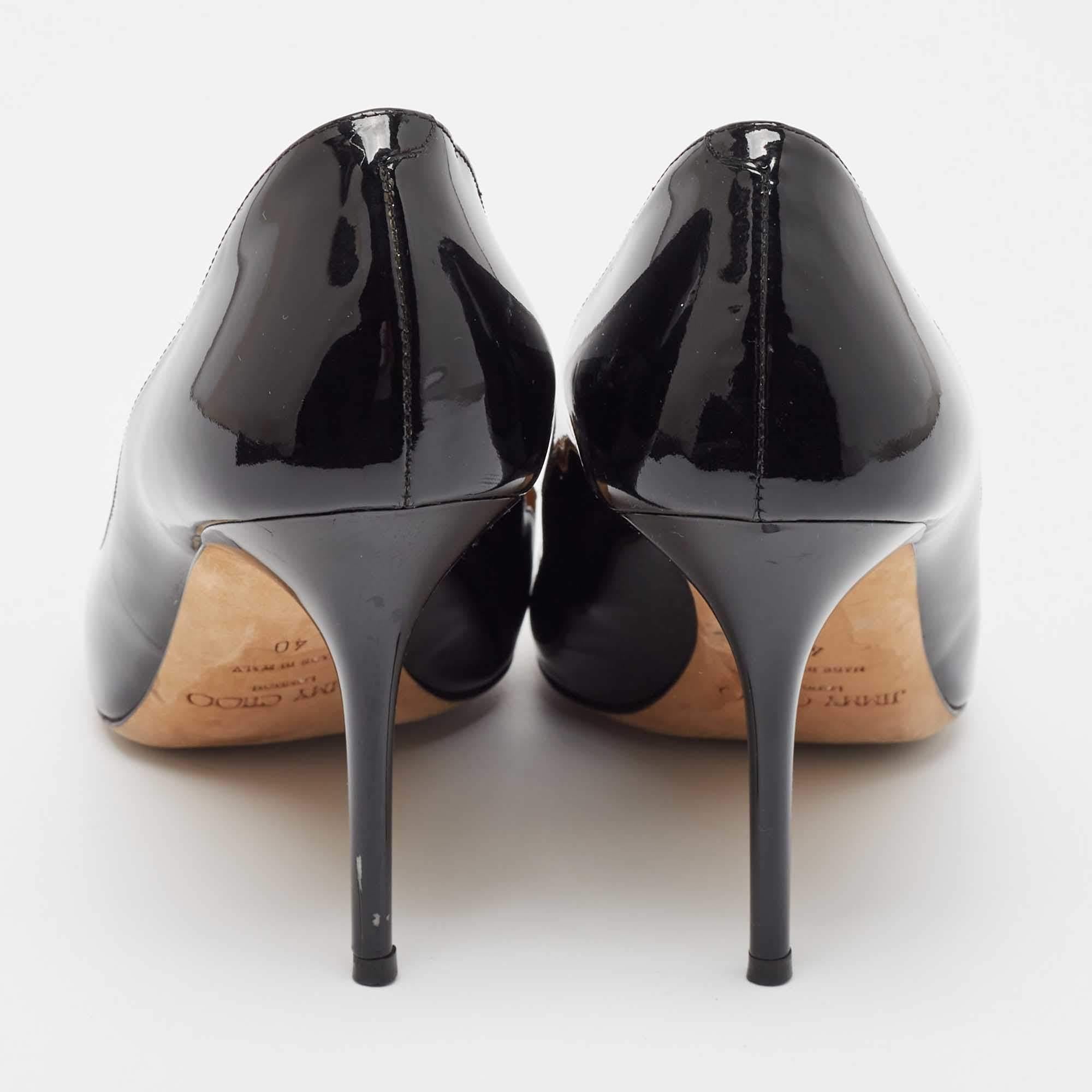 Jimmy Choo Black Patent Leather Love Pumps Size 40 1