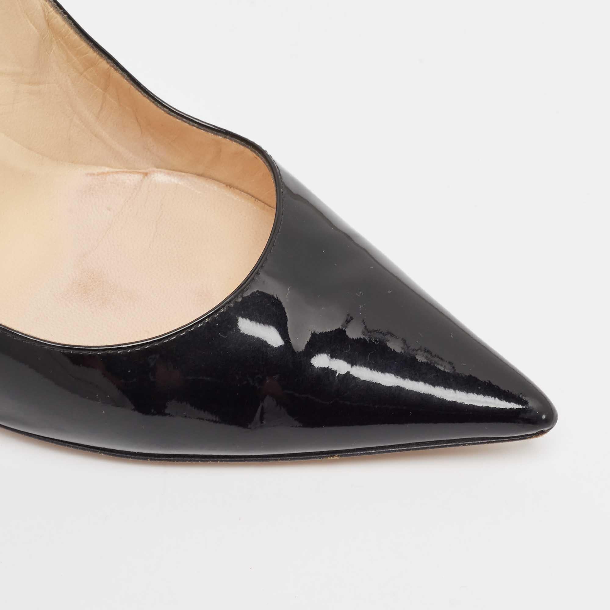Jimmy Choo Black Patent Leather Love Pumps Size 40 3