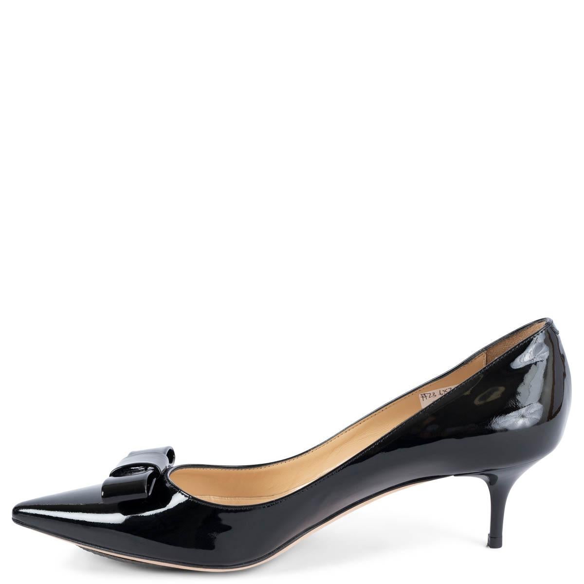 Women's JIMMY CHOO black patent leather MANEEHA Pumps Shoes 36.5 For Sale