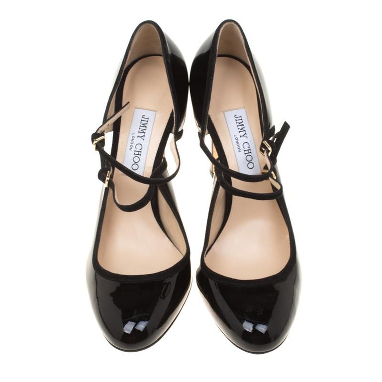 Jimmy Choo Black Patent Leather Mary Jane Pumps Size 41 at 1stDibs jimmy choo mary jane pumps