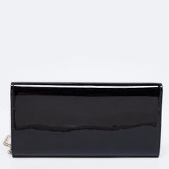 Jimmy Choo Black Patent Leather Milla Wallet On Chain