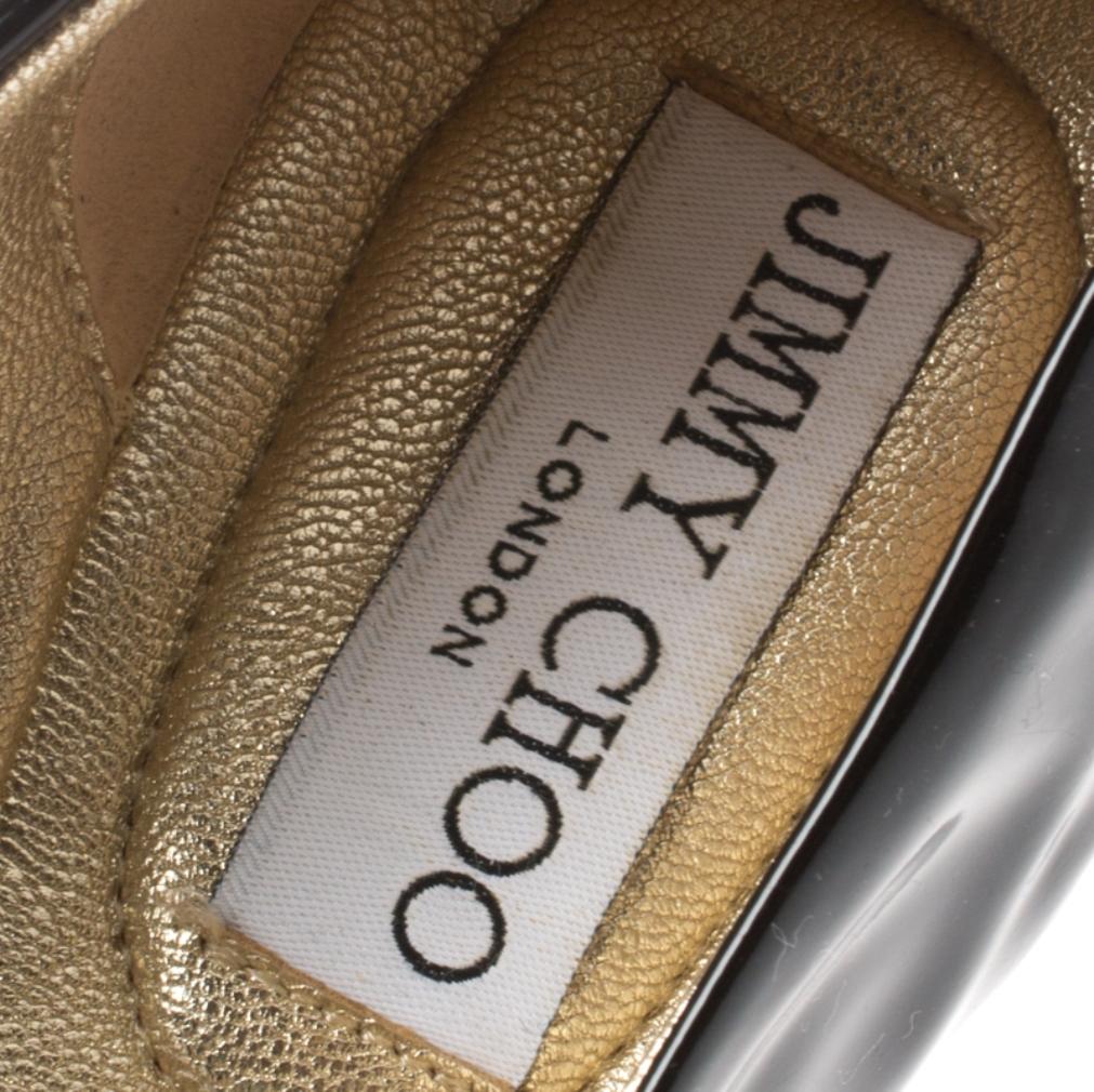 Jimmy Choo Black Patent Leather Morse Ballet Flats Size 36.5 1