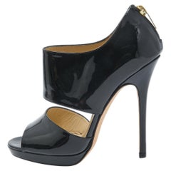 Jimmy Choo Sandalias privadas de charol negro talla 36.5