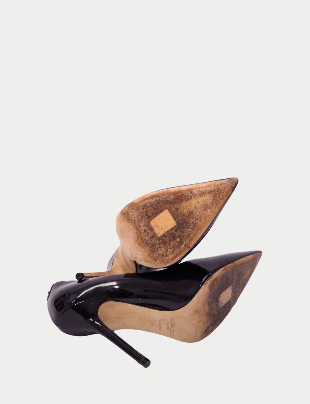 Jimmy Choo - Pompe in pelle verniciata nera - EU 39 In condizioni buone in vendita a Amman, JO