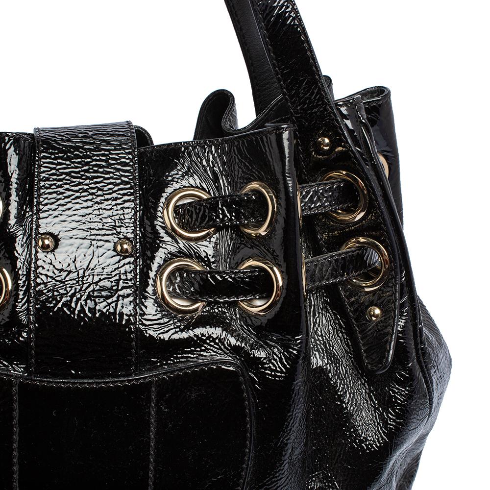 Jimmy Choo Black Patent Leather Ramona Shoulder Bag 6