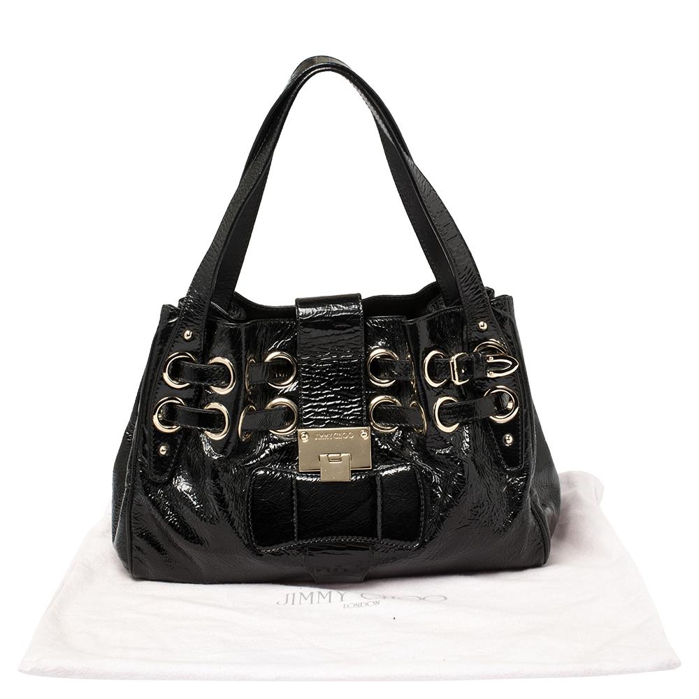 Jimmy Choo Schwarzes Lackleder Ramona Umhängetasche 7