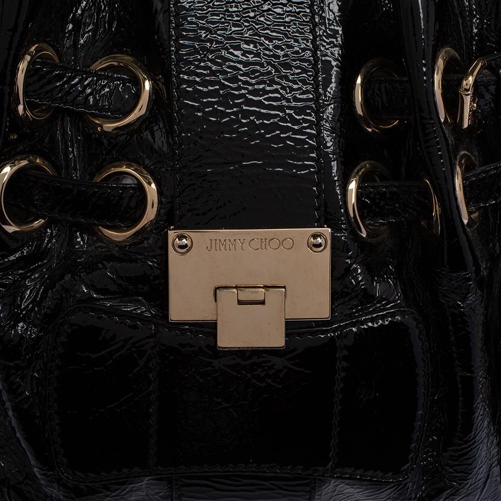Jimmy Choo Black Patent Leather Ramona Shoulder Bag 7
