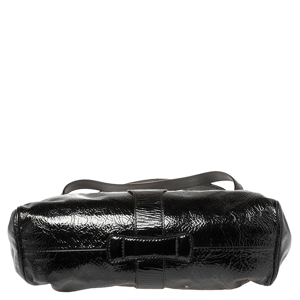 Jimmy Choo Schwarzes Lackleder Ramona Umhängetasche 1