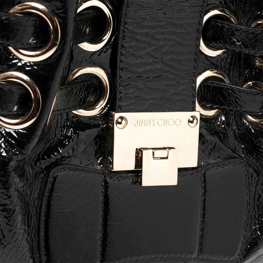 Jimmy Choo Schwarzes Lackleder Ramona Umhängetasche 5