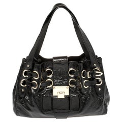 Jimmy Choo Black Patent Leather Ramona Shoulder Bag