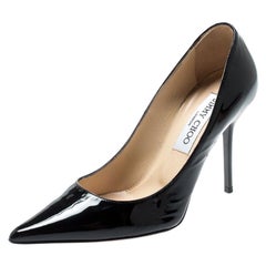 Jimmy Choo Black Patent Leather Romy Pointed Toe Pumps Size 35
