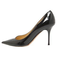 Jimmy Choo Black Patent Leather Romy Pointed Toe Pumps Size 39.5