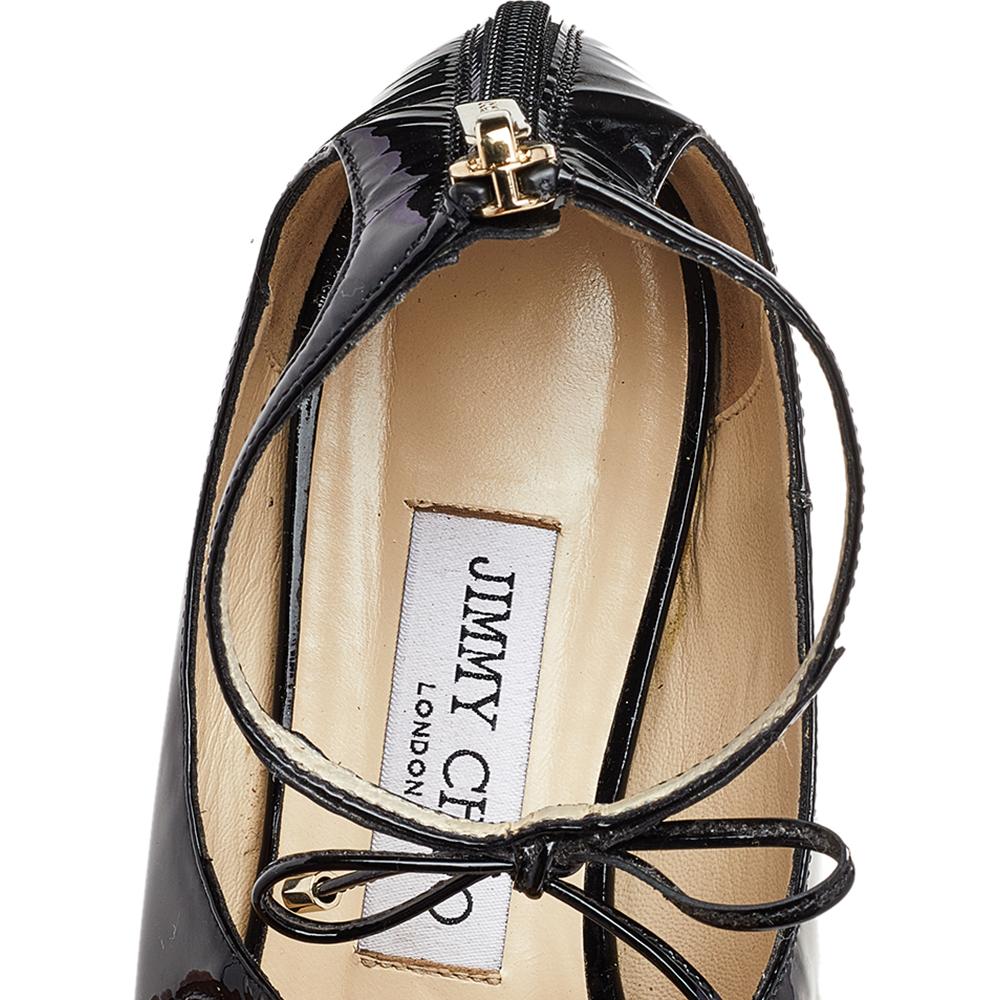 Women's Jimmy Choo Black Patent Leather Sage Ballet Flats Size 37