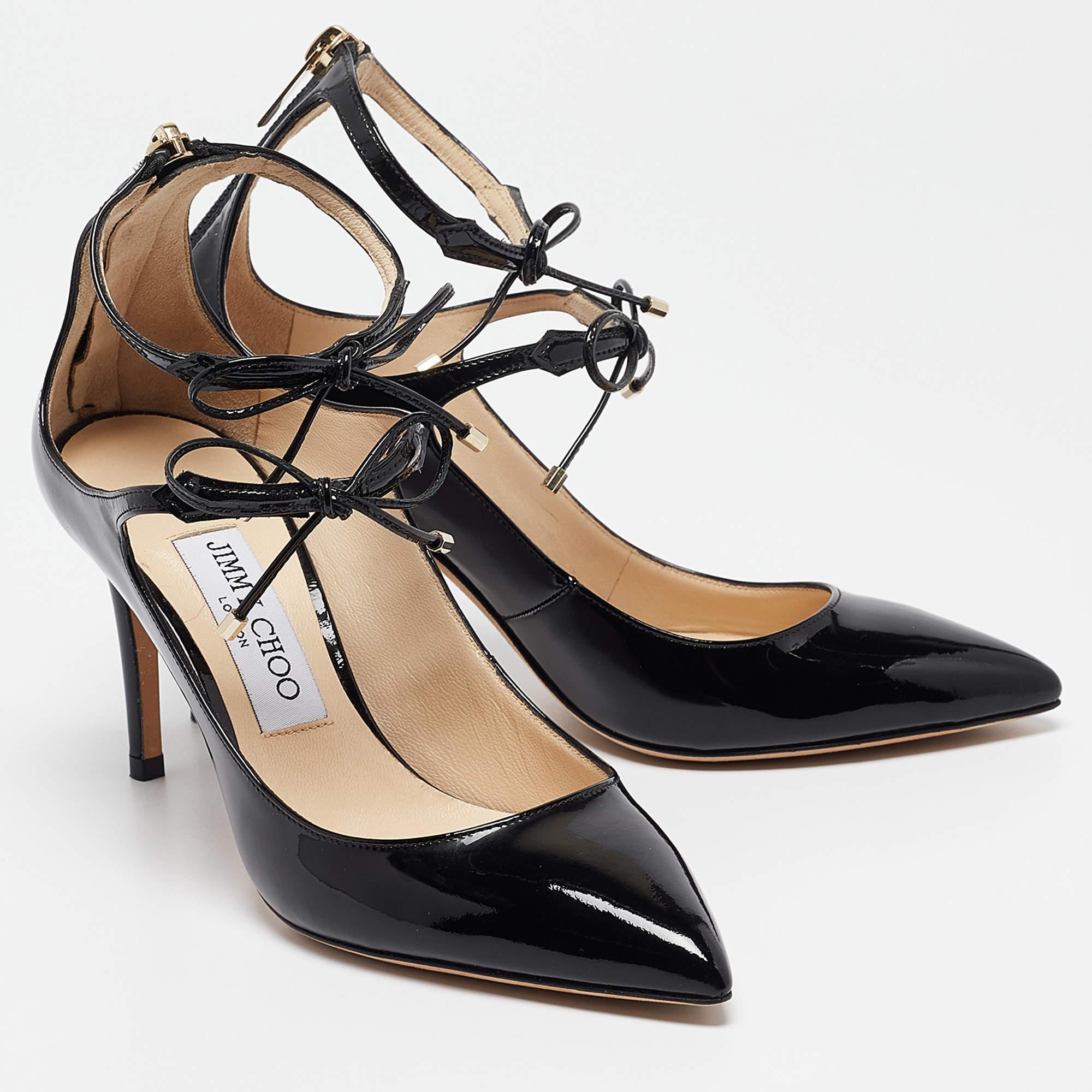 Women's Jimmy Choo Black Patent  Leather Sage Pumps Size 36