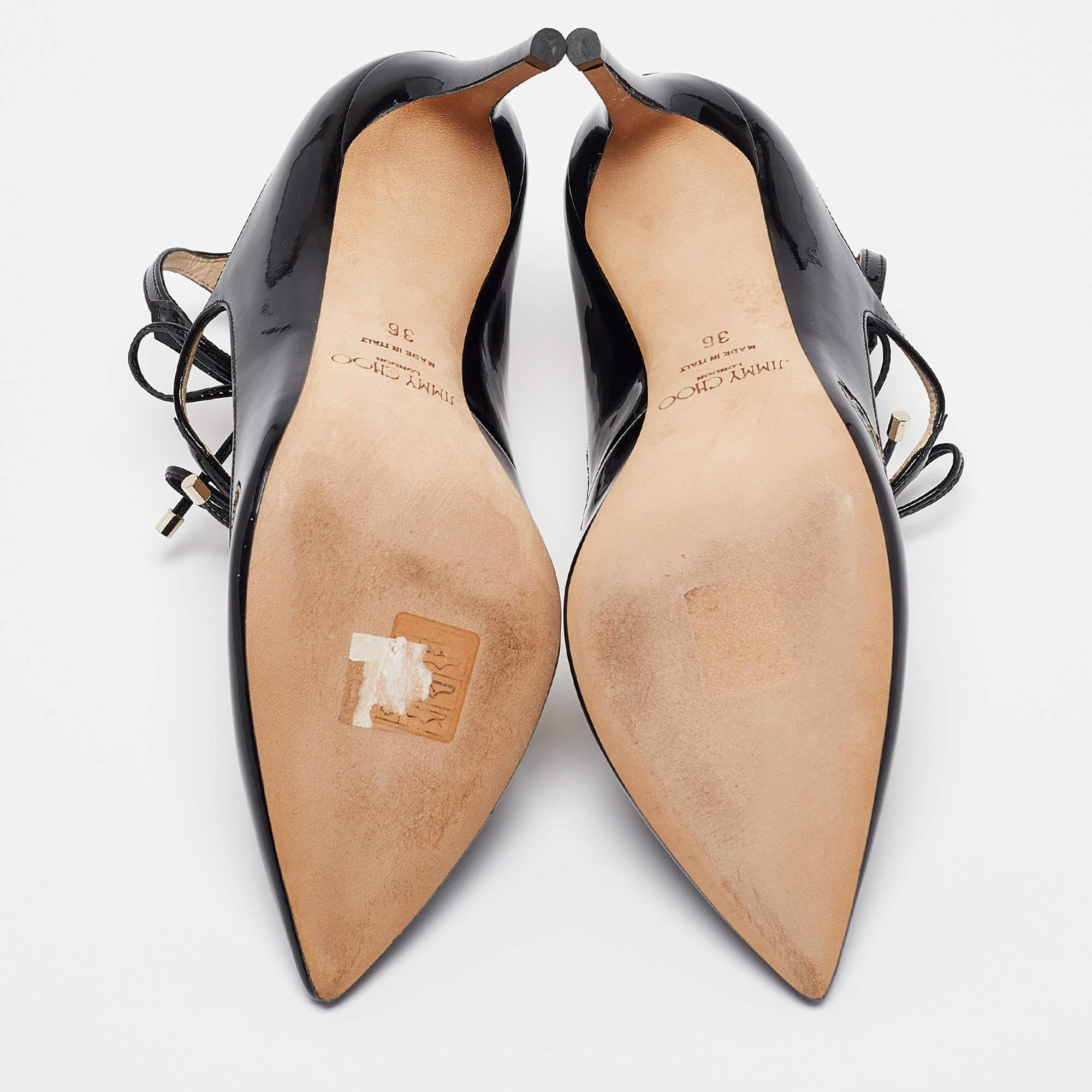 Jimmy Choo Black Patent  Leather Sage Pumps Size 36 2