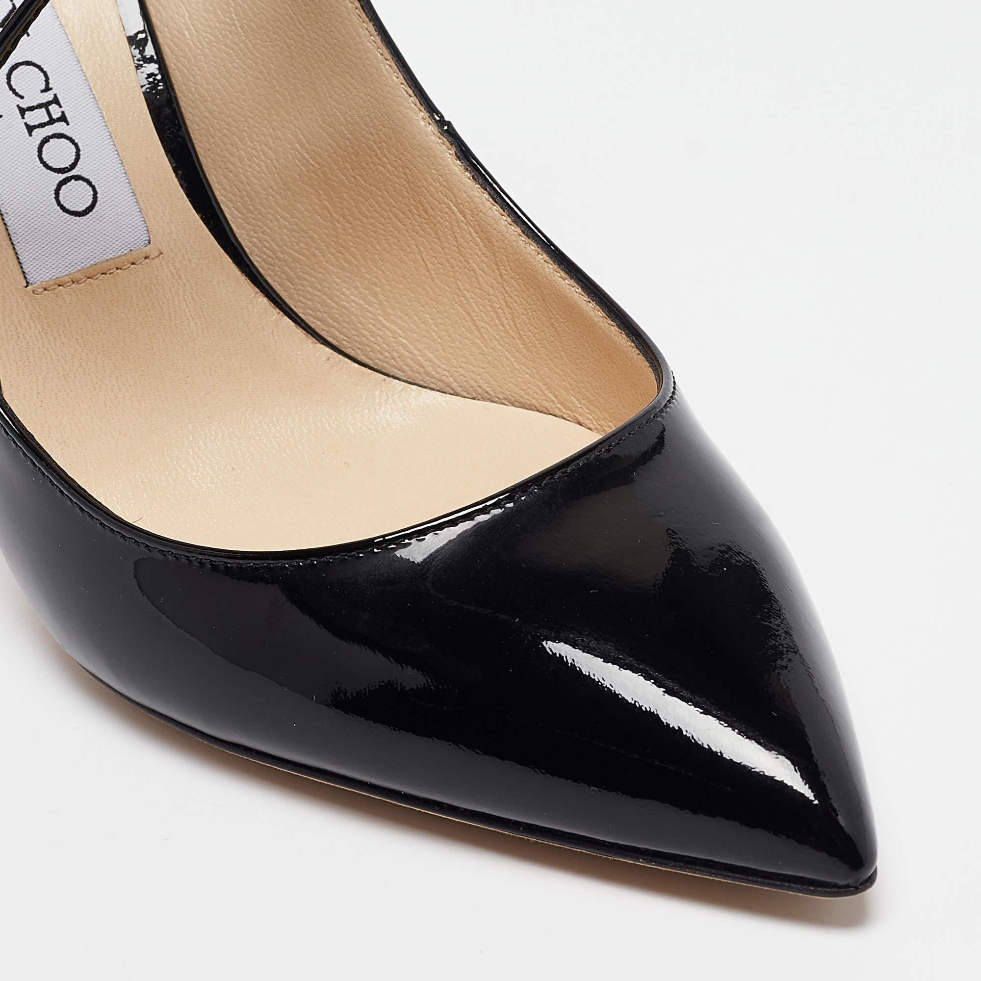 Jimmy Choo Black Patent  Leather Sage Pumps Size 36 3