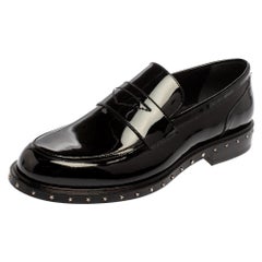 Jimmy Choo Black Patent Leather Slip On Loafers Size 42