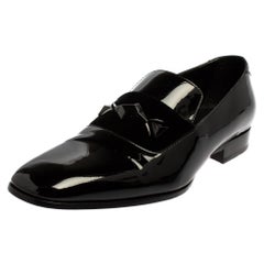 Jimmy Choo Black Patent Leather Slip On Loafers Size 43
