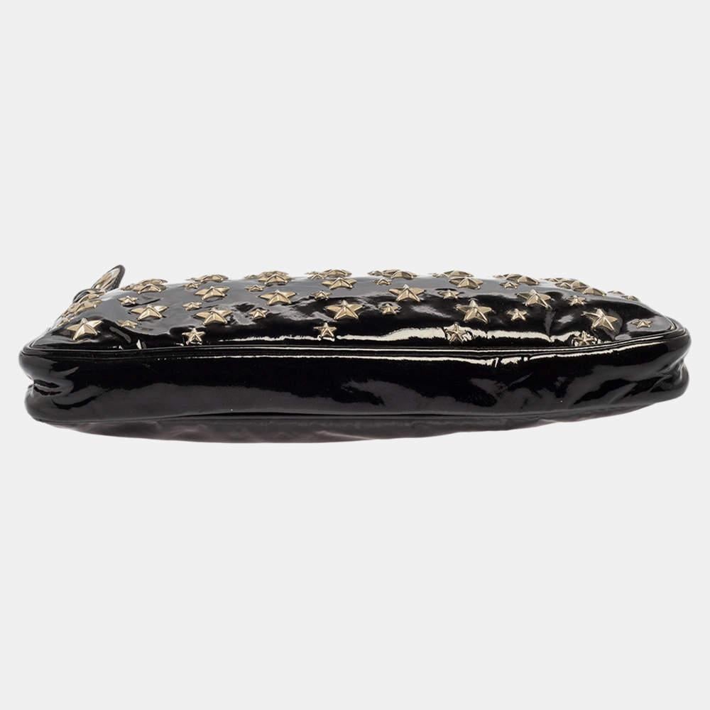 Jimmy Choo Black Patent Leather Star Studded Clutch 8