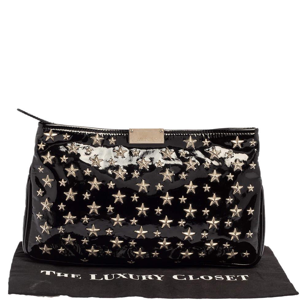 Jimmy Choo - Pochette in vernice nera con borchie a forma di stella 9