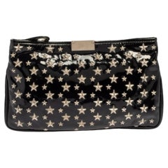 Jimmy Choo Black Patent Leather Star Studded Clutch