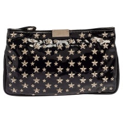 Jimmy Choo Black Patent Leather Star Studded Clutch