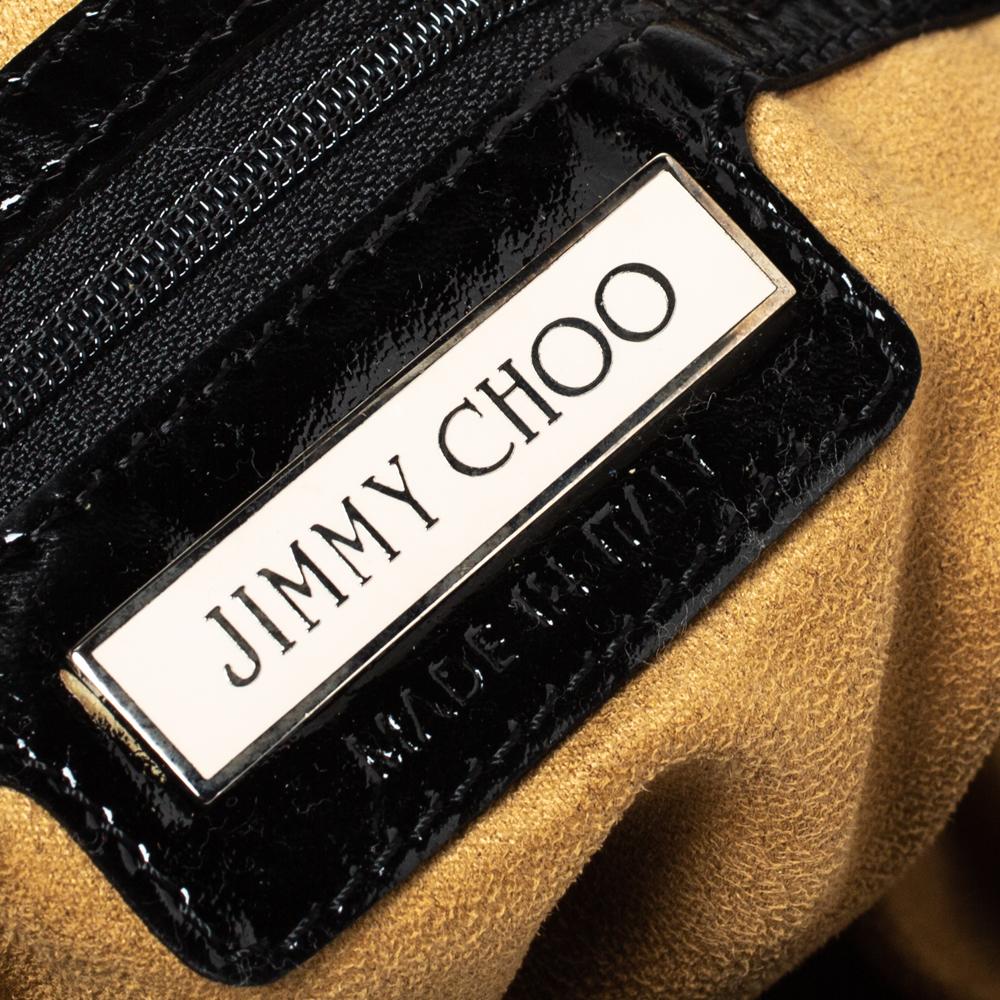 Women's Jimmy Choo Black Patent Leather Star Studded Sky Hobo