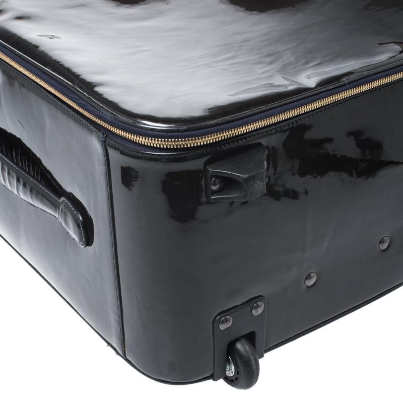 Jimmy Choo Black Patent Leather Terence Suitcase In Fair Condition In Dubai, Al Qouz 2