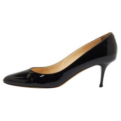 Jimmy Choo Black Patent Round Toe Pumps Size 41