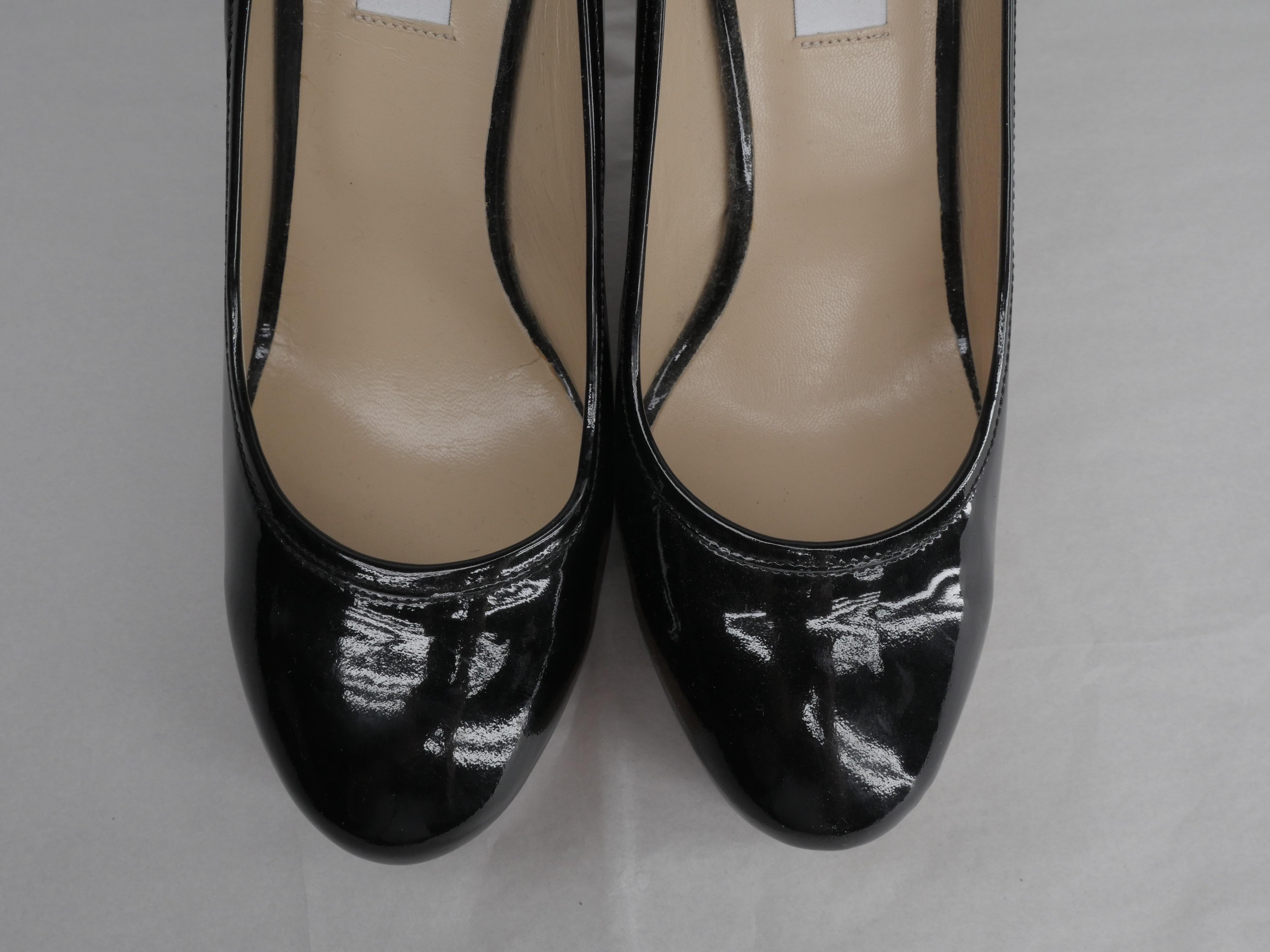 jimmy choo black patent wedges