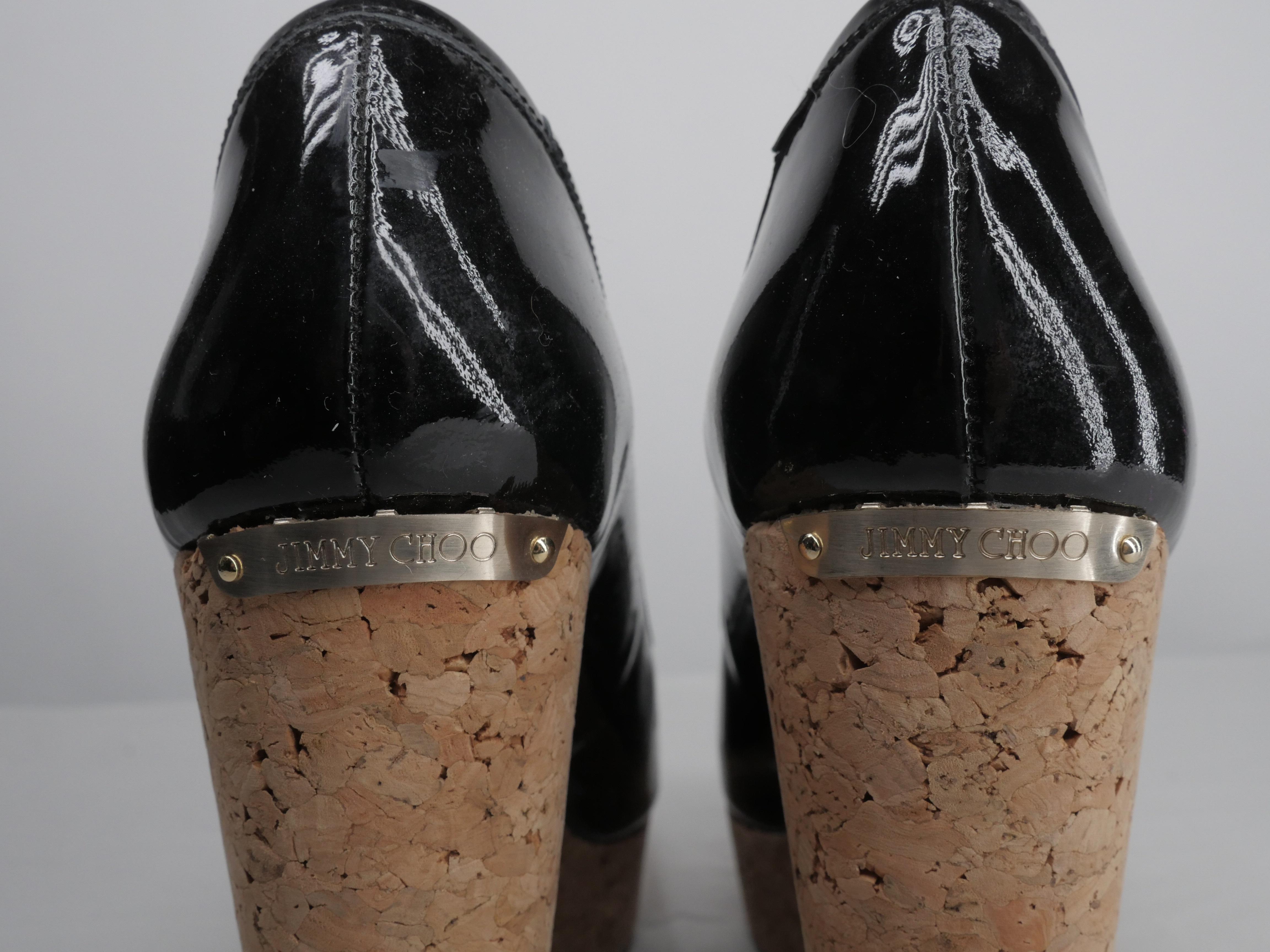 Jimmy Choo Black Patent Size 40 Platform Wedge 2