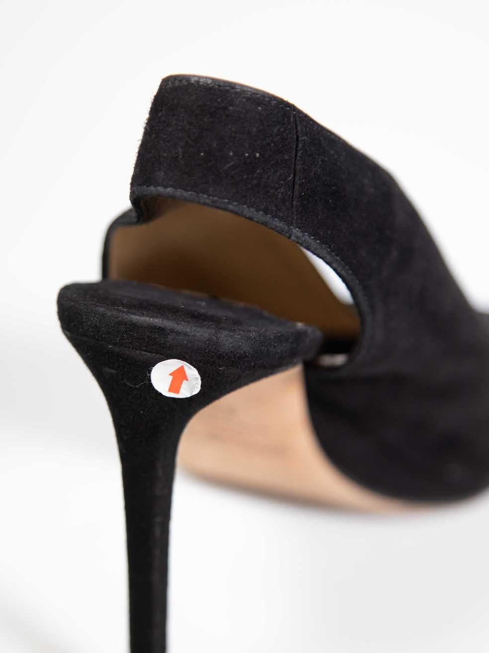 Jimmy Choo Black Peep Toe Clue Slingback Sandals Size IT 37 For Sale 2