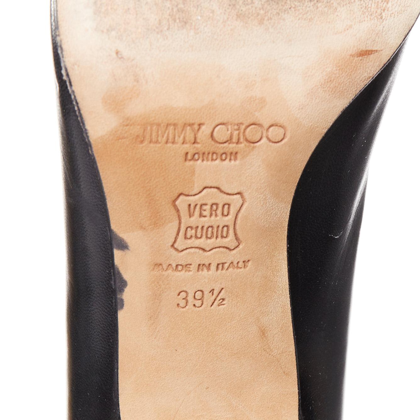 JIMMY CHOO black pointed square toe spool heeled ankle boots EU39.5 5