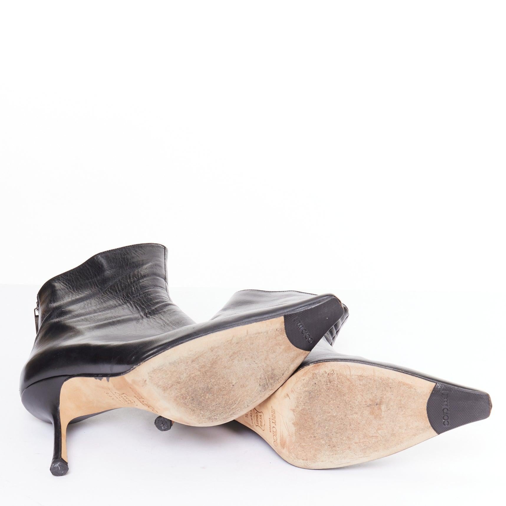 JIMMY CHOO black pointed square toe spool heeled ankle boots EU39.5 6