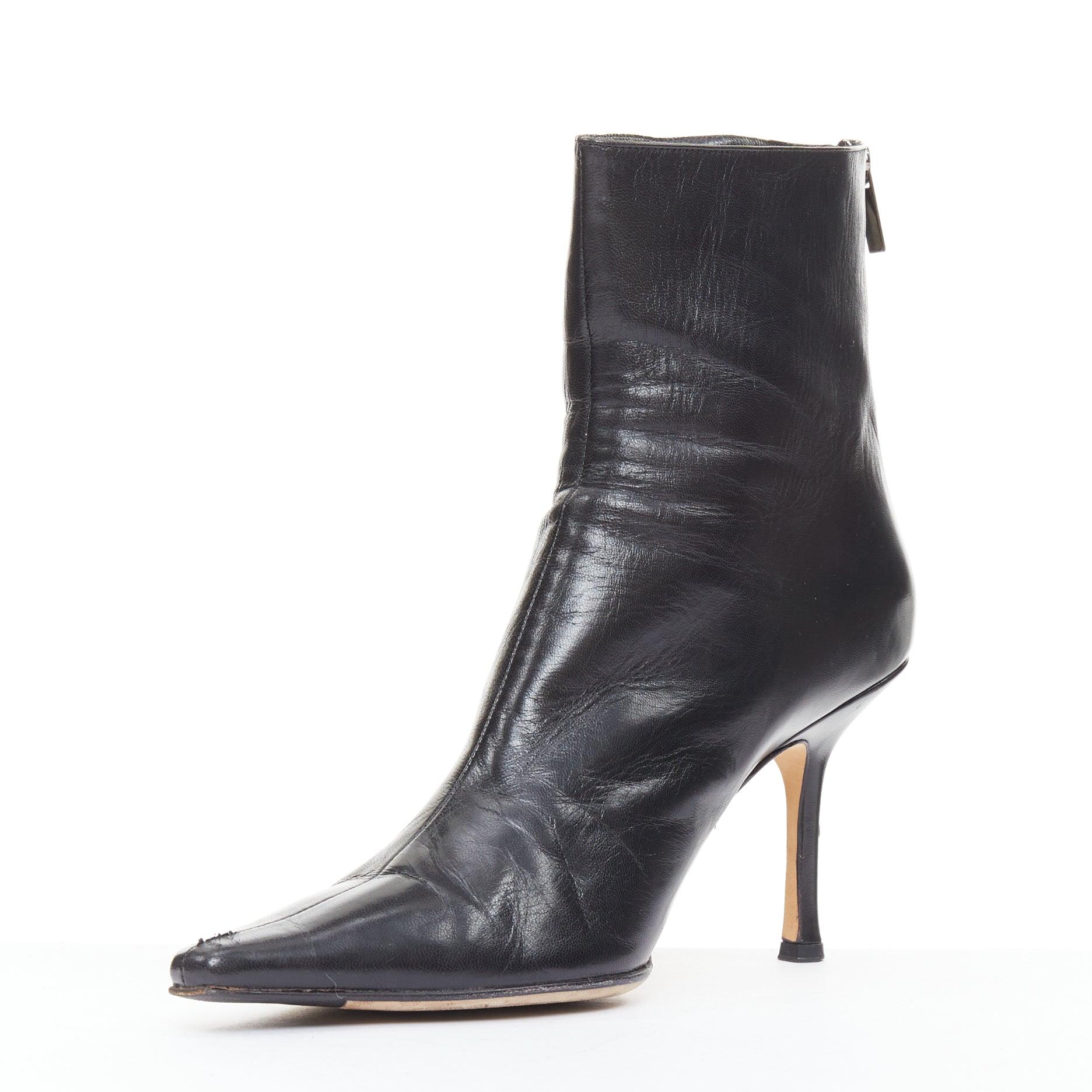 JIMMY CHOO black pointed square toe spool heeled ankle boots EU39.5 en Bastante bueno Estado en Hong Kong, NT
