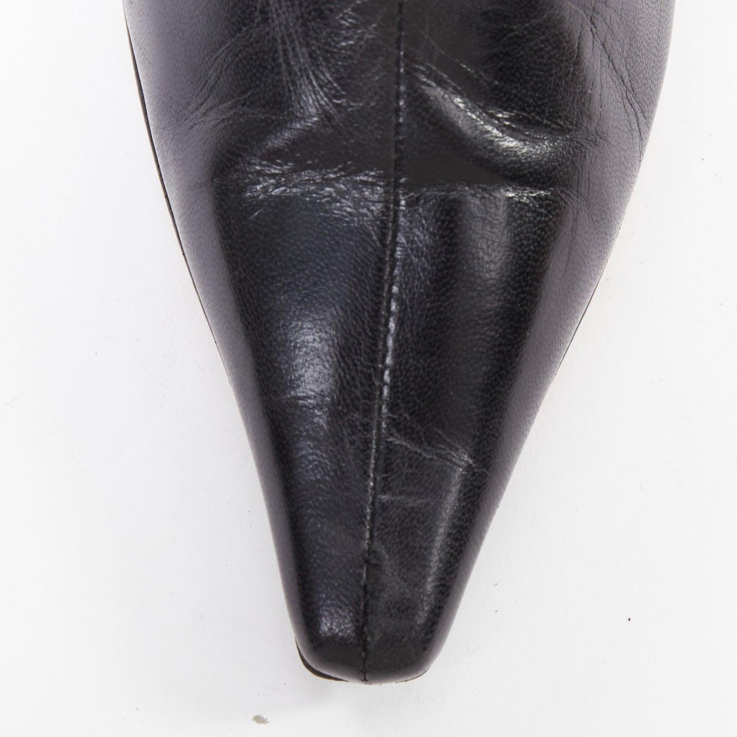 JIMMY CHOO black pointed square toe spool heeled ankle boots EU39.5 1