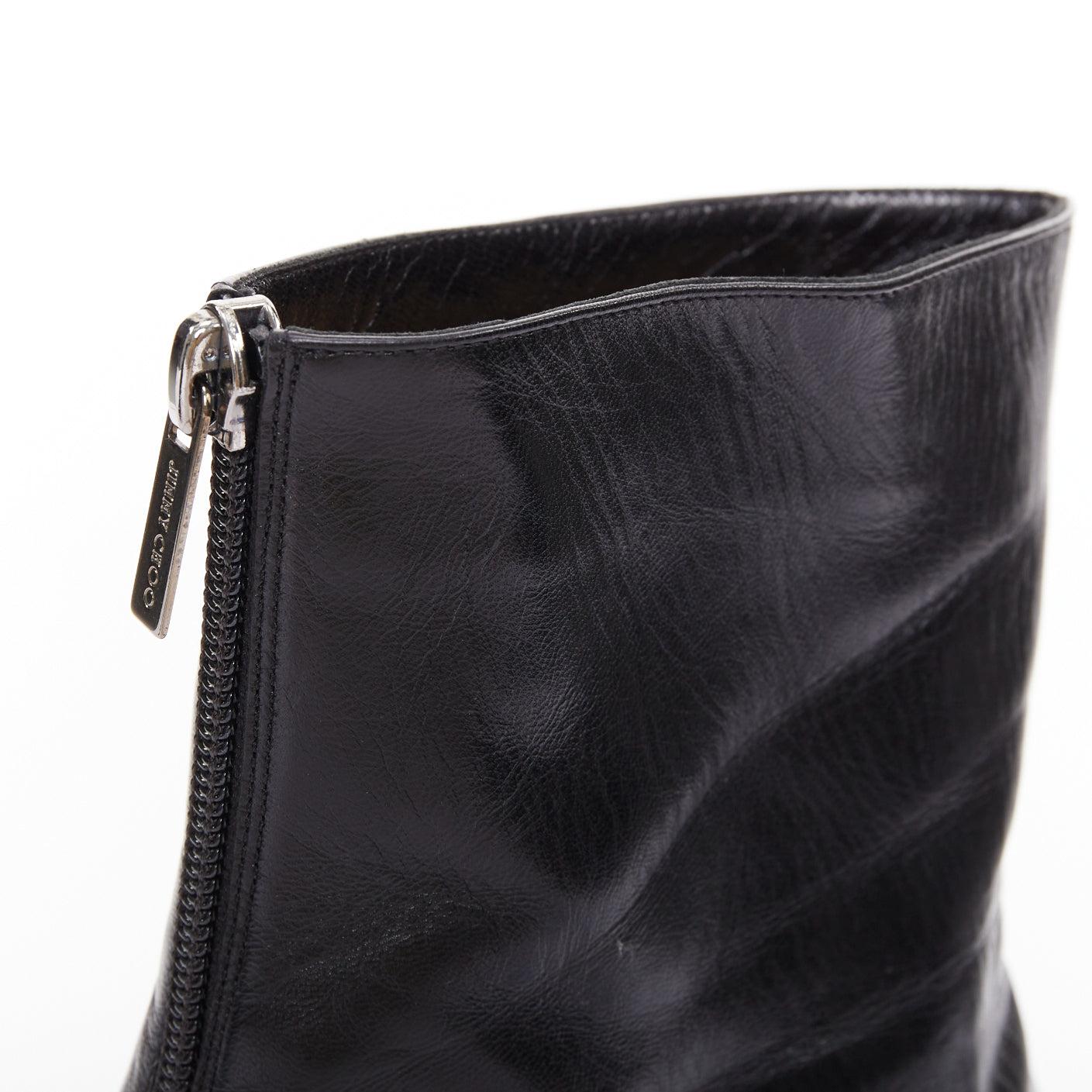 JIMMY CHOO black pointed square toe spool heeled ankle boots EU39.5 3