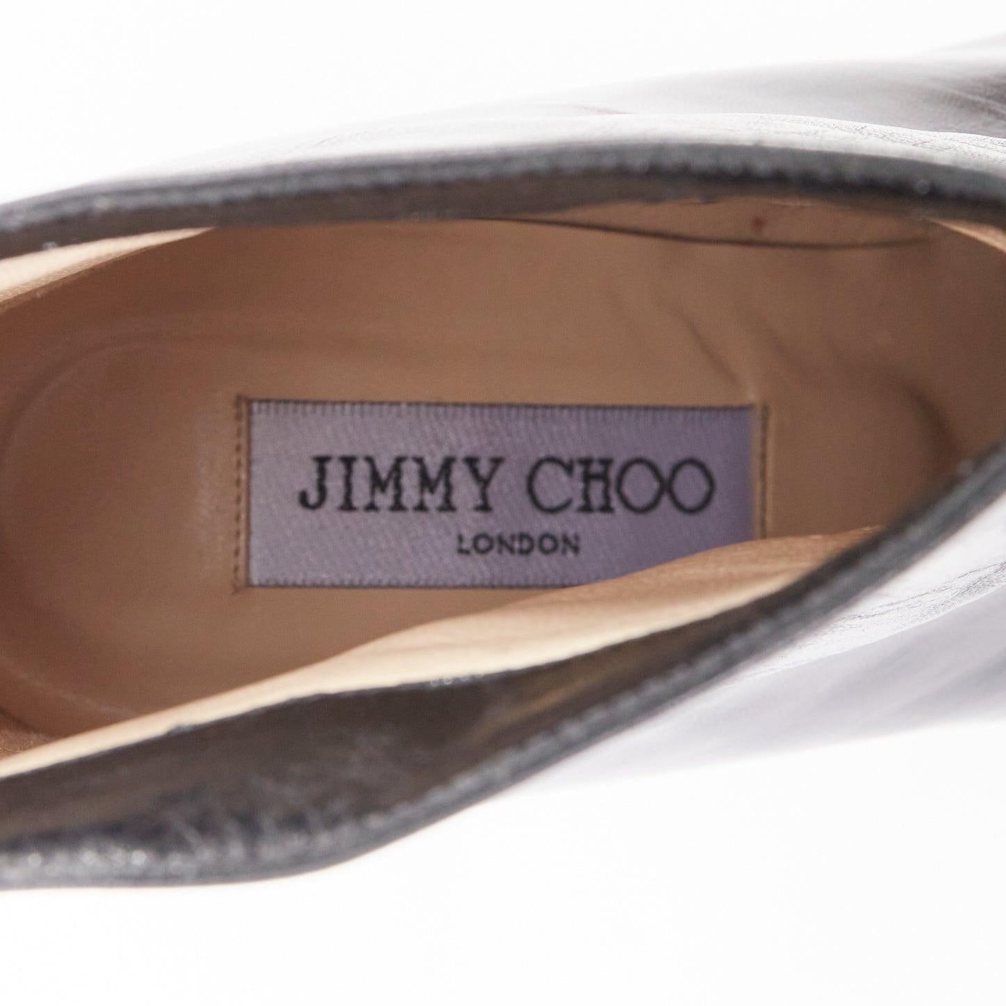 JIMMY CHOO black pointed square toe spool heeled ankle boots EU39.5 4